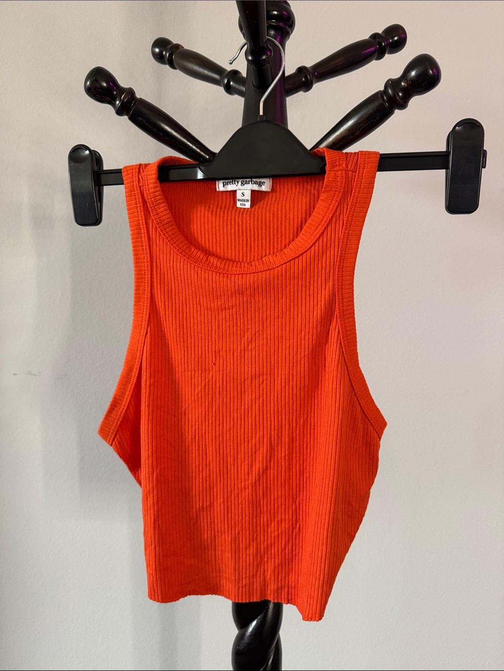 Women's Ribbed Tank Top - Orange